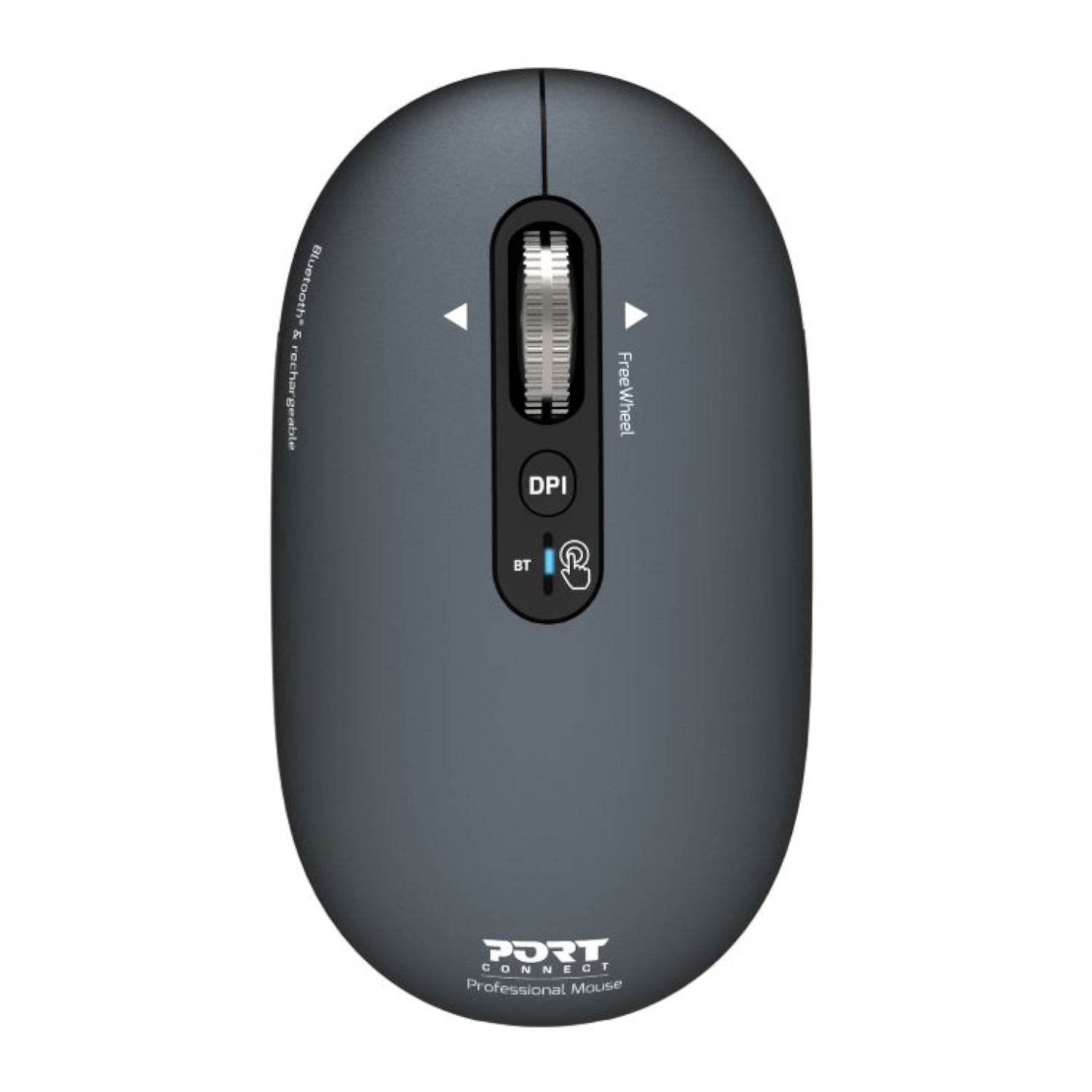 Port Connect PURE MAC Rechargeable Wireless and Bluetooth Mouse - Shadow