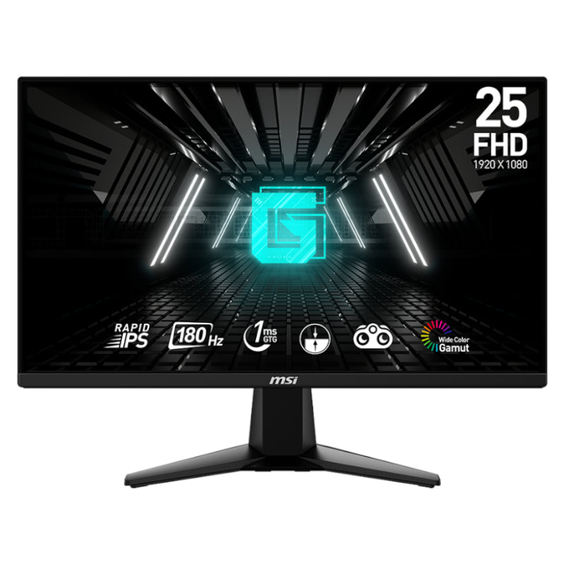 MSI G255F 25 Gaming Monitor 1920x1080 (FHD) Rapid IPS 1ms 180Hz Adaptive Sync HDMI Displayport Black