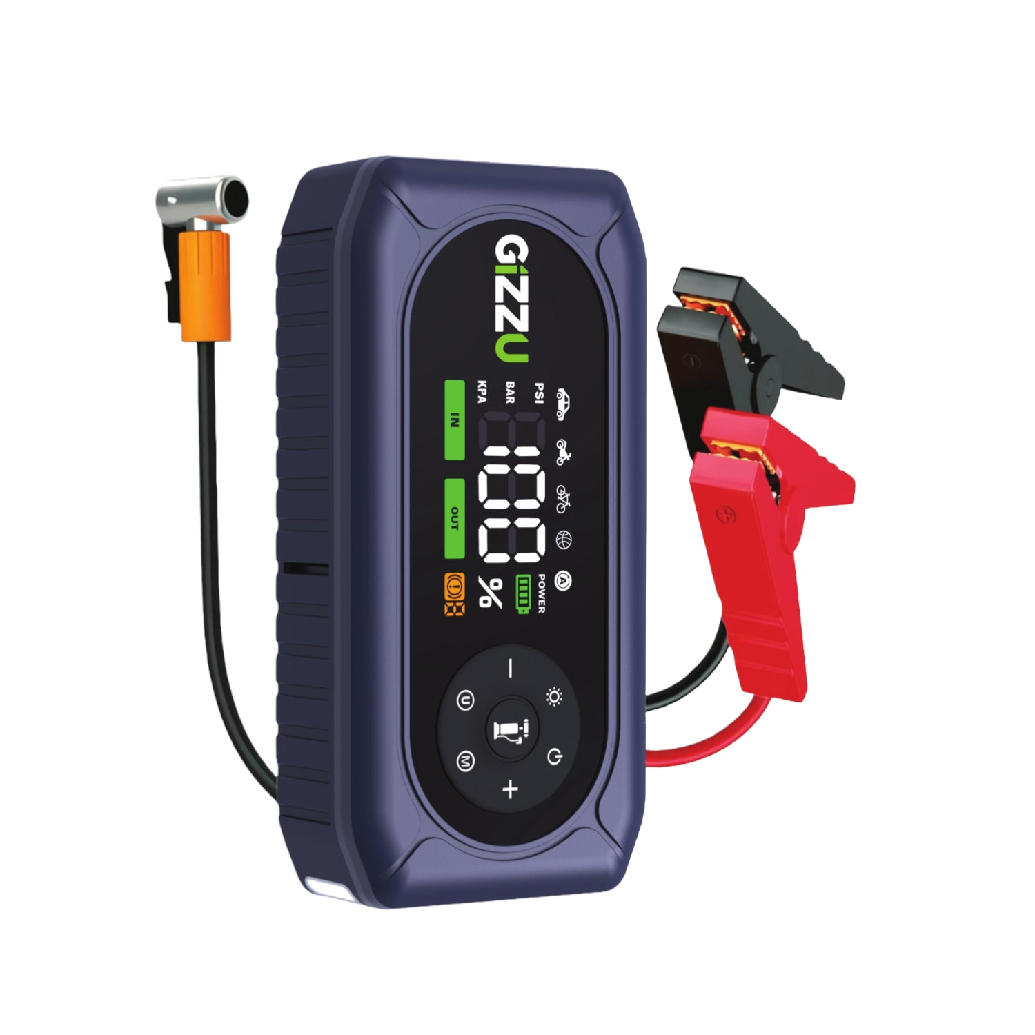 Gizzu 4-in-1 Jump Starter and Air Compressor