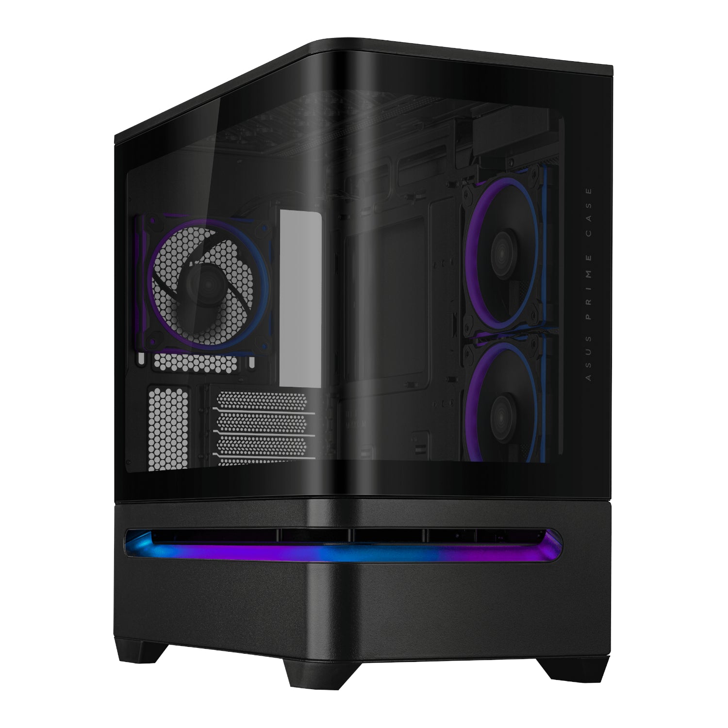 Asus Prime AP202 ARGB Curved Tempered Glass Micro-ATX Chassis – Black