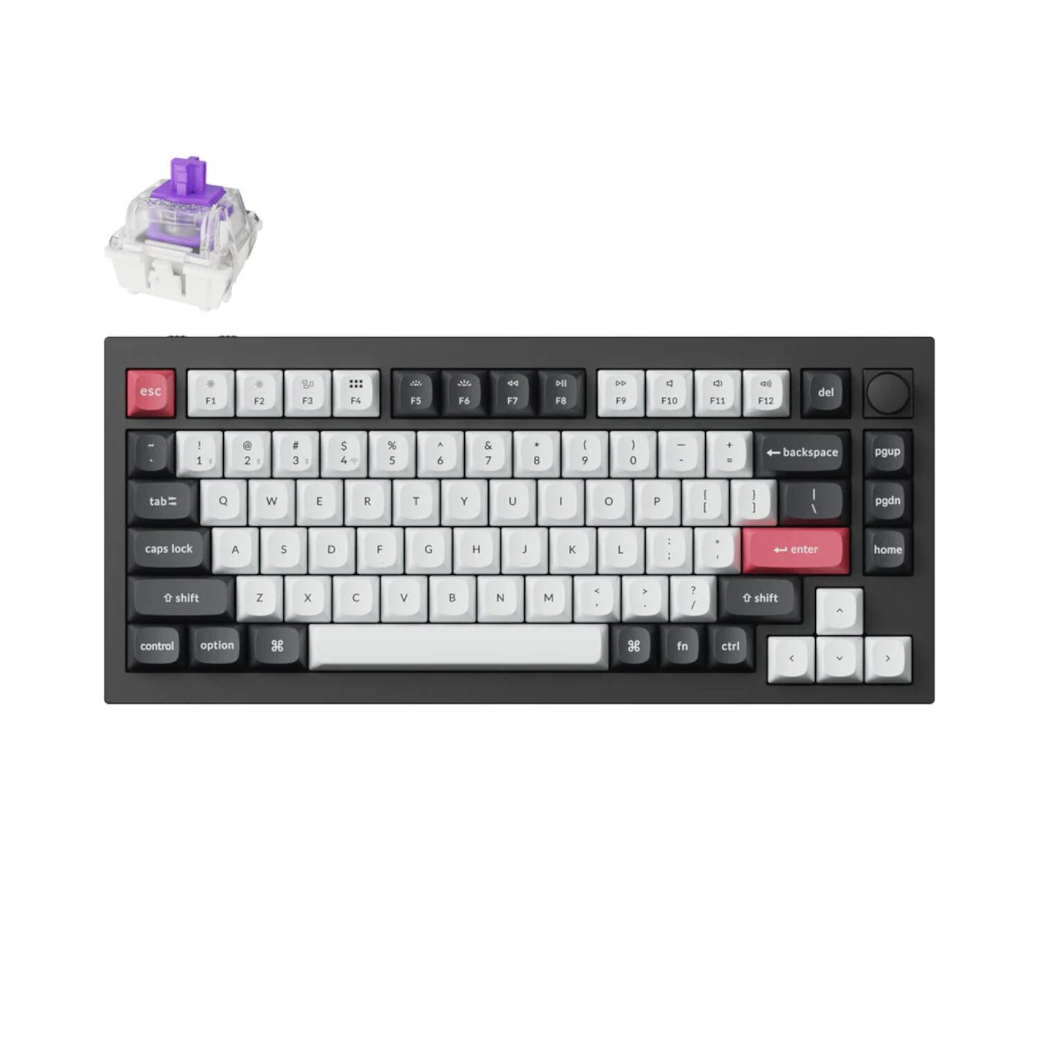 Keychron Q1H-M1 QMK Wireless Custom Keyboard - Black